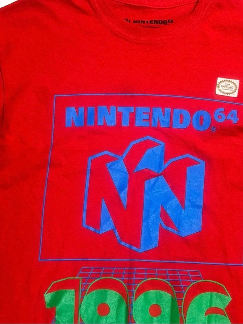Nintendo 64 N64 Long Sleeve Graphic T-Shirt Red Retro 1996 Gaming Tee Men’s M 🔥